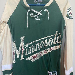 Minnesota Wild Hockey Women's Long Sleeve with Lace Up Front